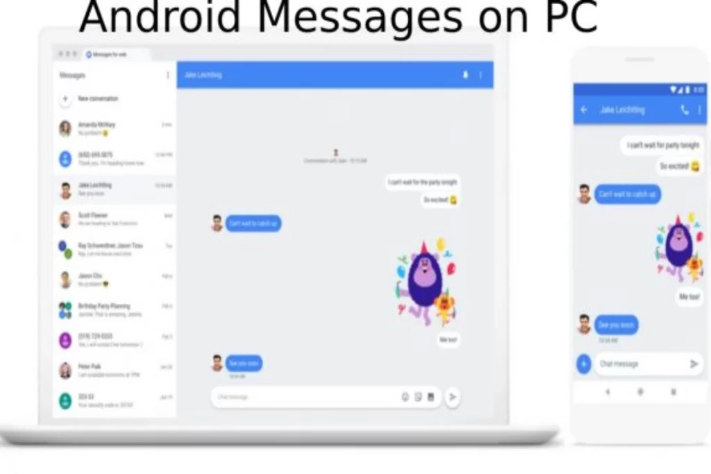 How does Android Messages on PC?