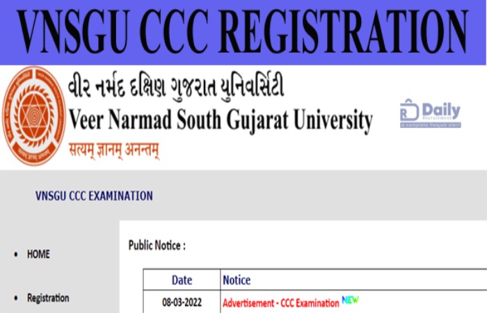 VNSGU Online Registration Process